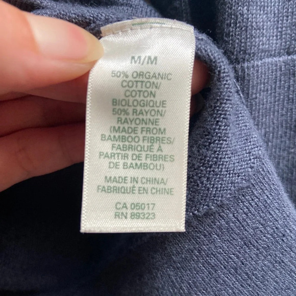 Roots organic  cotton knit 3/4 sleeve sweater cardigan Sz M - Picture 8 of 10